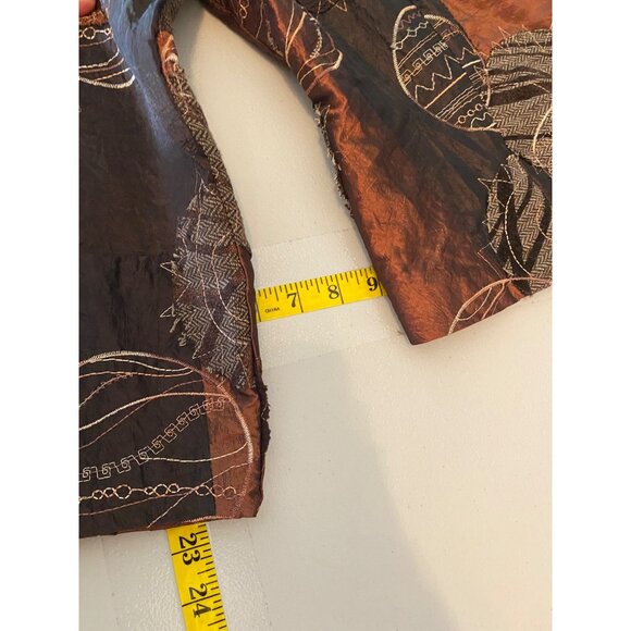 Joseph Ribkoff Patchwork Jacket Brown & Black Abstract Print Medium - Picture 11 of 11